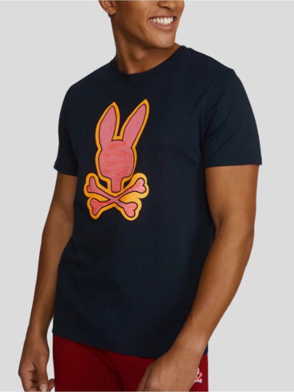 Psycho Bunny Men's Navy Bennett Graphic Print Short Sleeve T-Shirt 6 ( small)